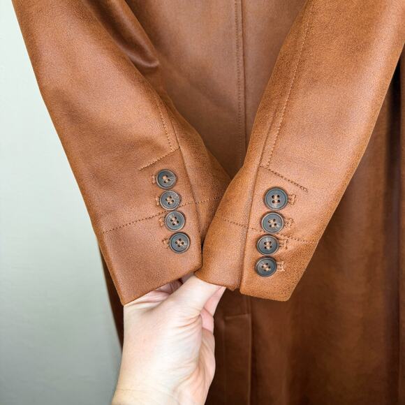 NWOT Free People Carmen Vegan Suede Chutney Long Duster Trench Coat Jacket XS - Picture 6 of 15